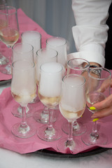 Sticker - Champagne wine glasses at wedding party