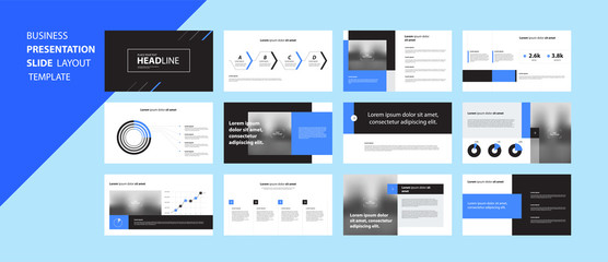 Aufkleber - business presentation layout design template, with infographic timeline elements design concept