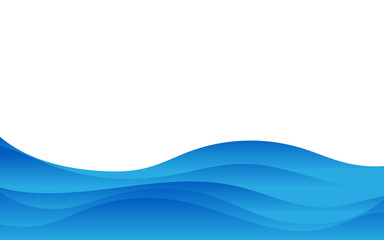Wall Mural - Blue wave banner curve concept abstract vector background
