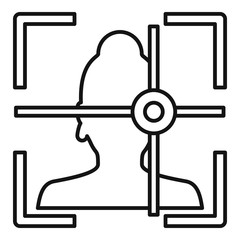 Poster - Woman eye detection icon. Outline woman eye detection vector icon for web design isolated on white background
