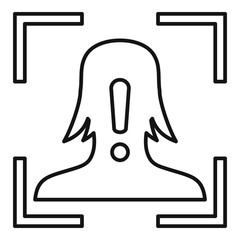 Poster - Face recognition alert icon. Outline face recognition alert vector icon for web design isolated on white background