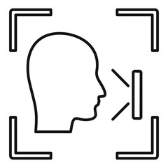 Poster - office face recognition icon. outline office face recognition vector icon for web design isolated on