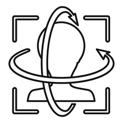 Poster - whole face recognition icon. outline whole face recognition vector icon for web design isolated on w