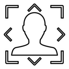 Poster - modern face recognition icon. outline modern face recognition vector icon for web design isolated on