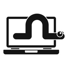 Poster - worm laptop icon. simple illustration of worm laptop vector icon for web design isolated on white ba