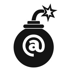 Poster - mail bomb icon. simple illustration of mail bomb vector icon for web design isolated on white backgr
