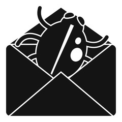 Poster - mail bug icon. simple illustration of mail bug vector icon for web design isolated on white backgrou