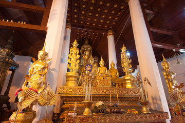 Golden Buddha statue in thailand temple