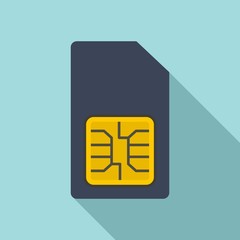 Poster - Phone sim card icon. Flat illustration of phone sim card vector icon for web design