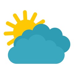Poster - Sun clouds icon. Flat illustration of sun clouds vector icon for web design