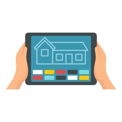 Poster - smart home tablet icon. flat illustration of smart home tablet vector icon for web design