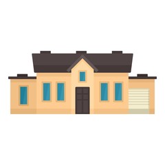 Poster - smart house with garage icon. flat illustration of smart house with garage vector icon for web desig