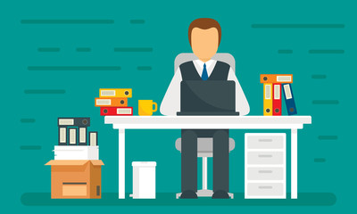 Poster - administrator concept banner. flat illustration of administrator vector concept banner for web desig