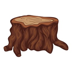 Poster - brown tree stump icon. cartoon of brown tree stump vector icon for web design isolated on white back
