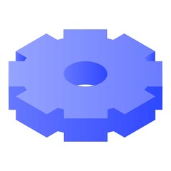 Poster - Gear wheel icon. Isometric of gear wheel vector icon for web design isolated on white background
