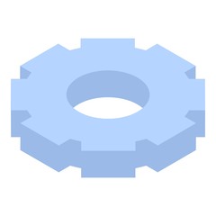 Poster - Metal gear icon. Isometric of metal gear vector icon for web design isolated on white background