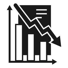 Poster - Low finance graph icon. Simple illustration of low finance graph vector icon for web design isolated on white background