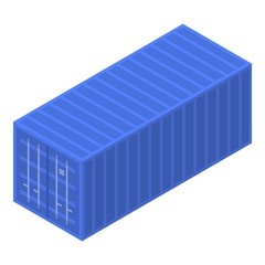 Poster - Port cargo container icon. Isometric of port cargo container vector icon for web design isolated on white background