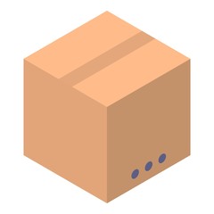 Poster - Carton parcel icon. Isometric of carton parcel vector icon for web design isolated on white background