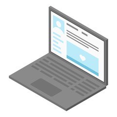 Poster - Laptop online icon. Isometric of laptop online vector icon for web design isolated on white background