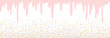 Background with pink donut glaze. Many decorative sprinkles. Easy to change colors. Pattern design for banner, poster, flyer, card, postcard, cover, brochure. Vector illustration