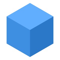 Poster - Blue smart cube icon. Isometric of blue smart cube vector icon for web design isolated on white background