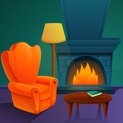 Poster - Armchair furniture concept banner. Cartoon illustration of armchair furniture vector concept banner for web design