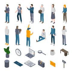 Wall Mural - Unemployed icons set. Isometric set of unemployed vector icons for web design isolated on white background