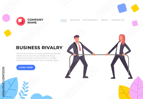 Rivalry In Business Flat Graphic Design Banner Poster Vector