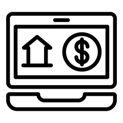 Poster - Online house lease icon. Outline online house lease vector icon for web design isolated on white background