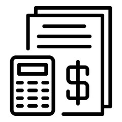 Poster - Leasing calculator icon. Outline leasing calculator vector icon for web design isolated on white background