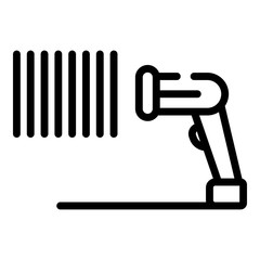 Poster - Identification barcode scanner icon. Outline identification barcode scanner vector icon for web design isolated on white background