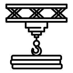 Poster - crane take metal tools icon. outline crane take metal tools vector icon for web design isolated on w