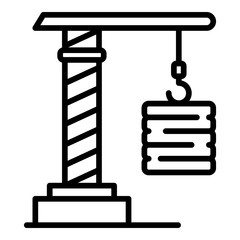 Poster - Rope crane icon. Outline rope crane vector icon for web design isolated on white background