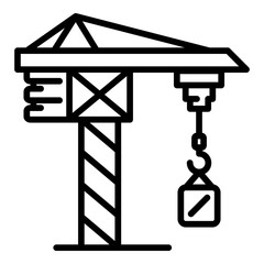 Poster - industry crane icon. outline industry crane vector icon for web design isolated on white background
