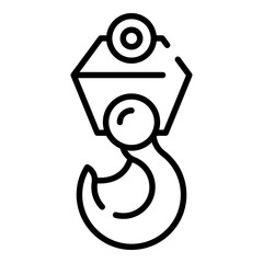 Poster - steel metal hook crane icon. outline steel metal hook crane vector icon for web design isolated on w