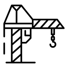 Poster - work crane icon. outline work crane vector icon for web design isolated on white background