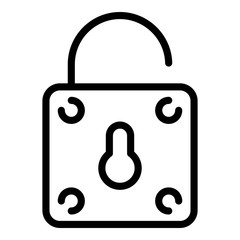 Wall Mural - Quest padlock icon. Outline quest padlock vector icon for web design isolated on white background