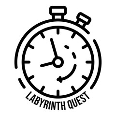Poster - Stopwatch labyrinth quest icon. Outline stopwatch labyrinth quest vector icon for web design isolated on white background