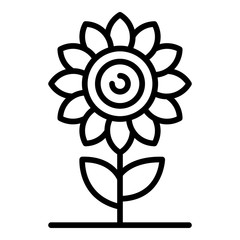 Wall Mural - Sunflower icon. Outline sunflower vector icon for web design isolated on white background