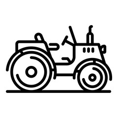 Poster - Old farm tractor icon. Outline old farm tractor vector icon for web design isolated on white background