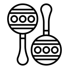 Poster - Carnival maracas icon. Outline carnival maracas vector icon for web design isolated on white background
