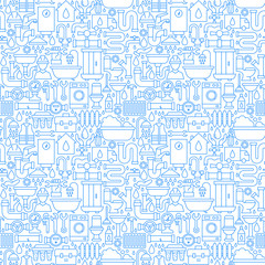 Plumber Line Seamless Pattern