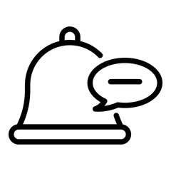 Poster - Bell and chat bubble icon. Outline bell and chat bubble vector icon for web design isolated on white background