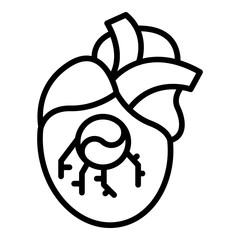 Poster - Heart valve implant icon. Outline heart valve implant vector icon for web design isolated on white background