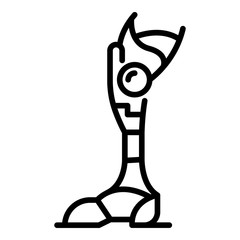 Poster - Metal prosthetic leg icon. Outline metal prosthetic leg vector icon for web design isolated on white background
