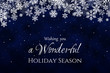 Christmas & winter greeting card blue background