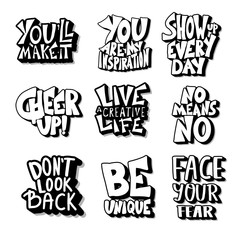 Wall Mural - Set of motivational quotes isolated. Vector text.