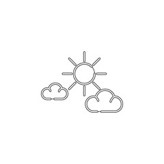 Poster - Cloud and sun icon. Element of sustainable energy for mobile concept and web apps icon. Outline, thin line icon for website design and development, app development