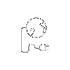 Poster - Earth eco energy icon. Element of sustainable energy for mobile concept and web apps icon. Outline, thin line icon for website design and development, app development